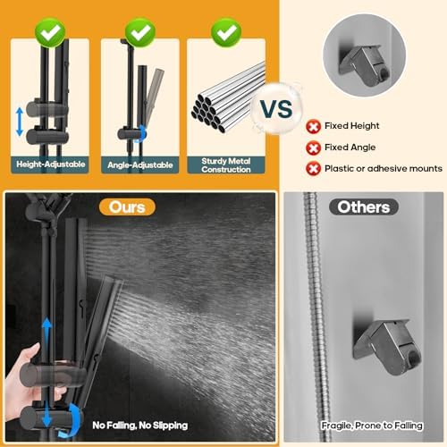 10" High Pressure Rainfall Shower Head with Handheld, Dual Combo - Image 6