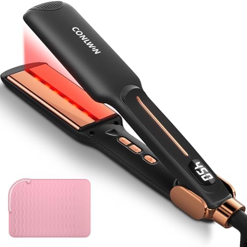 1.75" Titanium Flat Iron Hair Straightener with Infrared, Model S01 by PERSONALCARE