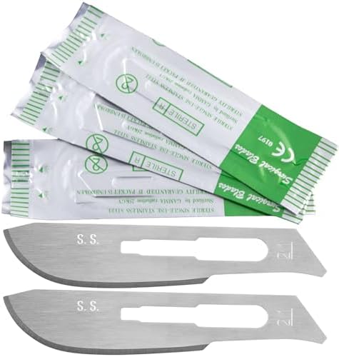 100 Pcs Surgical Blades #21 | Stainless Steel Sterile Scalpel Blades Individually Wrapped by Jevolve