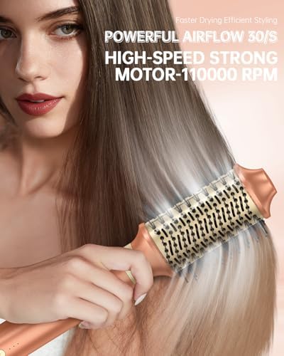[Dual Voltage] webeauty 6 in 1 Hot Air Styler, High-Speed Negative Ionic Hair Dryer with Auto Curlers, Professional Blow Dryer Brush, Diffuser, Volumizer Multiple Styling, No Heat Damage - Image 3