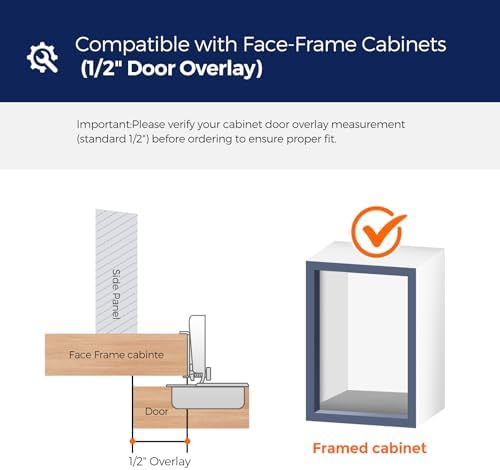 10 Pack (5 Pair) 1/2 Inch Overlay,Satin Nickel Soft Close Cabinet Hinges - Image 6