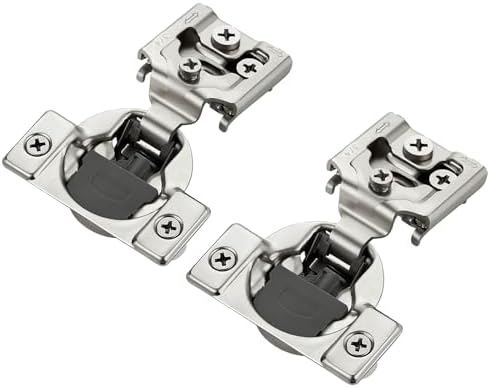 10 Pack (5 Pairs) 3/4 Inch Overlay,Satin Nickel Soft Close Cabinet Hinges by JOY+DECOR