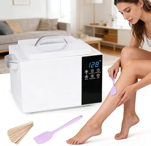 1.5L Large Capacity Digital Wax Warmer - Smart Touch Screen Wax Melting Pot with Precise Temp Control (86-275°F), Fast 5-Min Heat, for Professional Hair Removal & SPA, with Silicon Spatula & 50 Sticks by HomdMarket