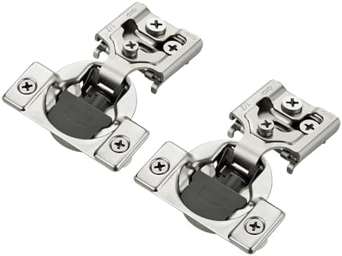 10 Pack (5 Pair) 1/2 Inch Overlay,Satin Nickel Soft Close Cabinet Hinges by JOY+DECOR