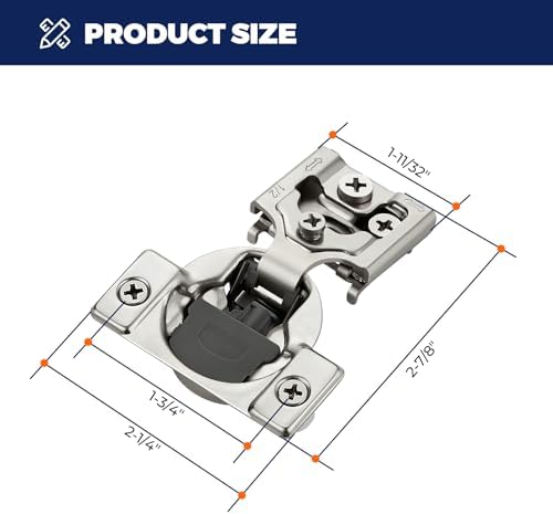 10 Pack (5 Pair) 1/2 Inch Overlay,Satin Nickel Soft Close Cabinet Hinges - Image 2