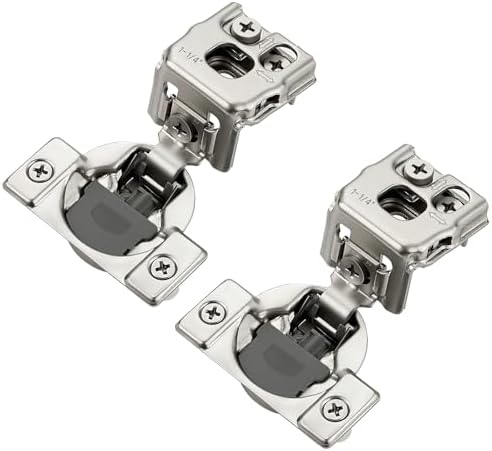 10 Pack (5 Pair) 1-1/4 Inch Overlay,Satin Nickel Soft Close Cabinet Hinges by JOY+DECOR