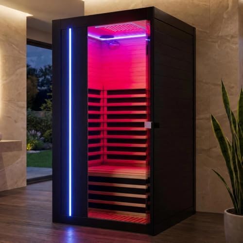 1-2 Person Ultra Low EMF FAR Infrared Sauna 0-5mG,12"*12" Red Light Therapy by LiveExtraFinelife