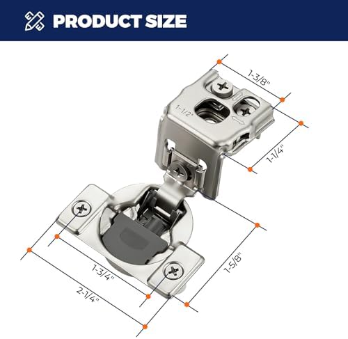 10 Pack (5 Pair) 1-1/2 Inch Overlay,Satin Nickel Soft Close Cabinet Hinges - Image 2