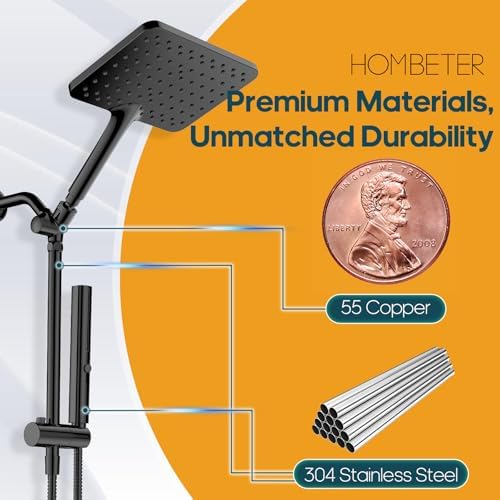 10" High Pressure Rainfall Shower Head with Handheld, Dual Combo - Image 5