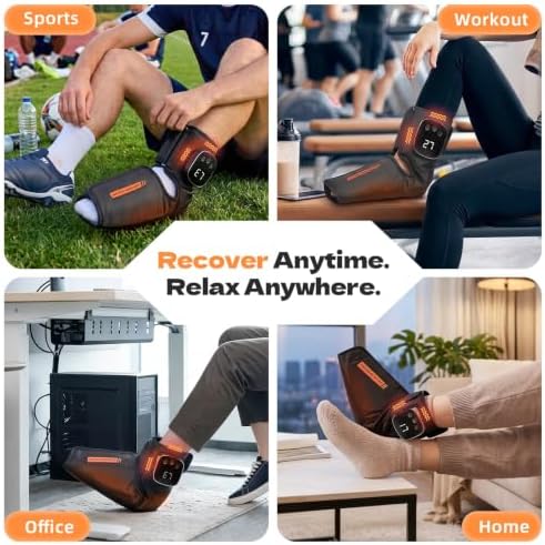 1 Pack Cordless Foot and Ankle Massager with Heat for Men Women (Size 6-10) - Image 6