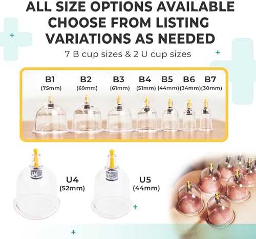 [100 Pack] Bulk Cupping Set for Massage Therapy - B1 B2 B3 B4 B5 B6 B7 U4 U5 - U5 (1.73 in) - Wholesale Professional Cupping Therapy Set, Cuppings Massage Kit, Physical Therapy Kit [No Pump Included] - Image 3