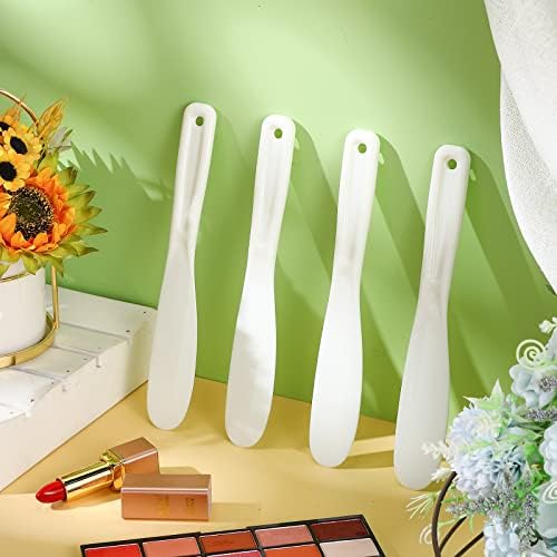 10 Pcs Makeup Scoop Spatulas, Plastic Facial Cosmetic Spatula, White - Image 3
