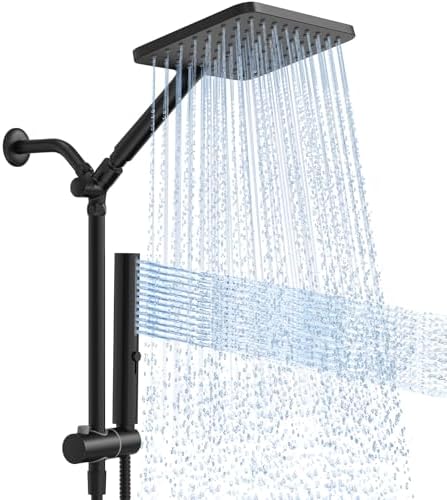10" High Pressure Rainfall Shower Head with Handheld, Dual Combo by HOMBETER