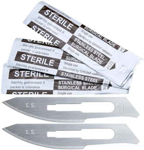 100 Pcs Surgical Blades #23 | Stainless Steel Sterile Scalpel Blades Individually Wrapped by Jevolve